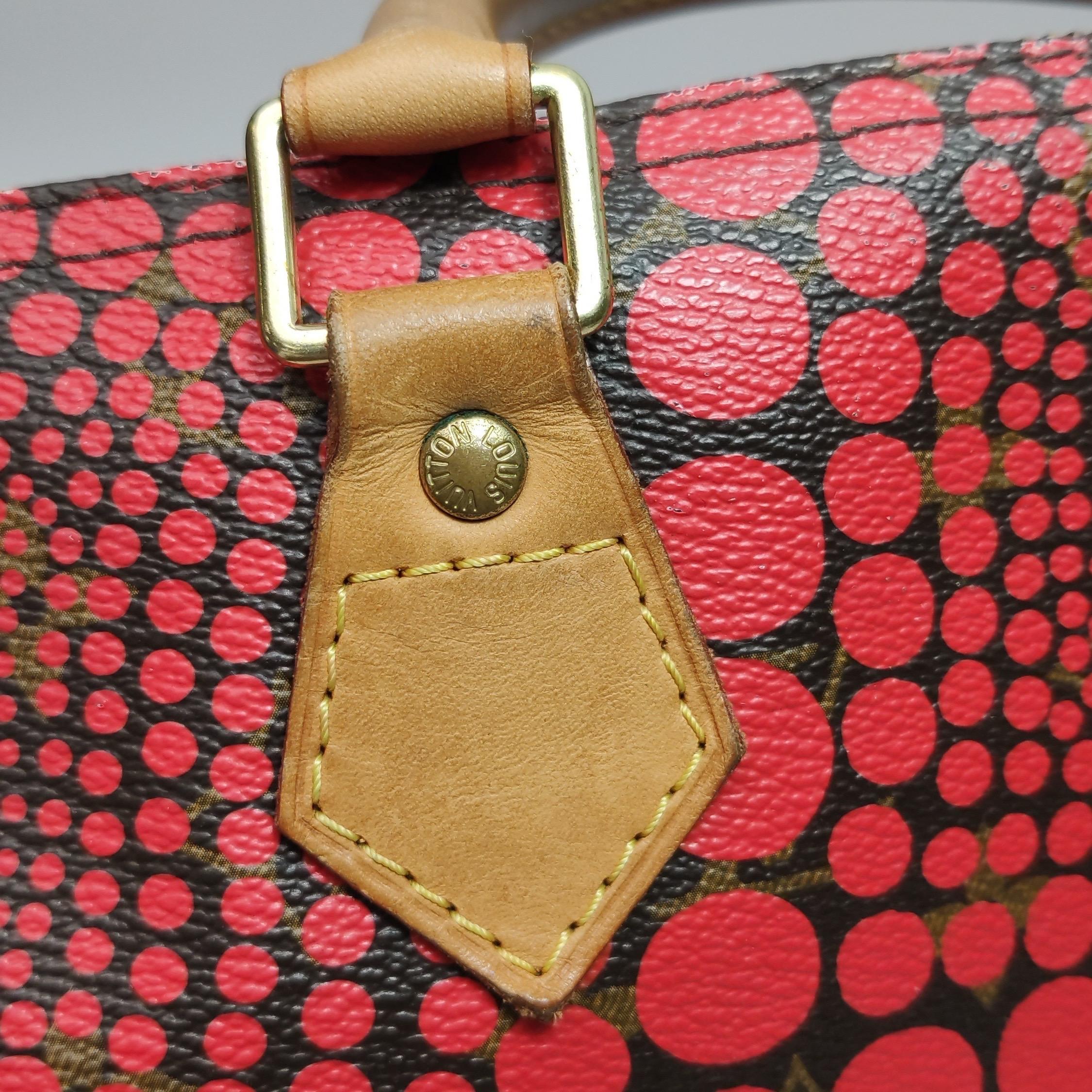 Louis Vuitton x Yayoi Kusama Edizione Limitata Borsa Speedy 30 Rossa con Manico Superiore in vendita 13