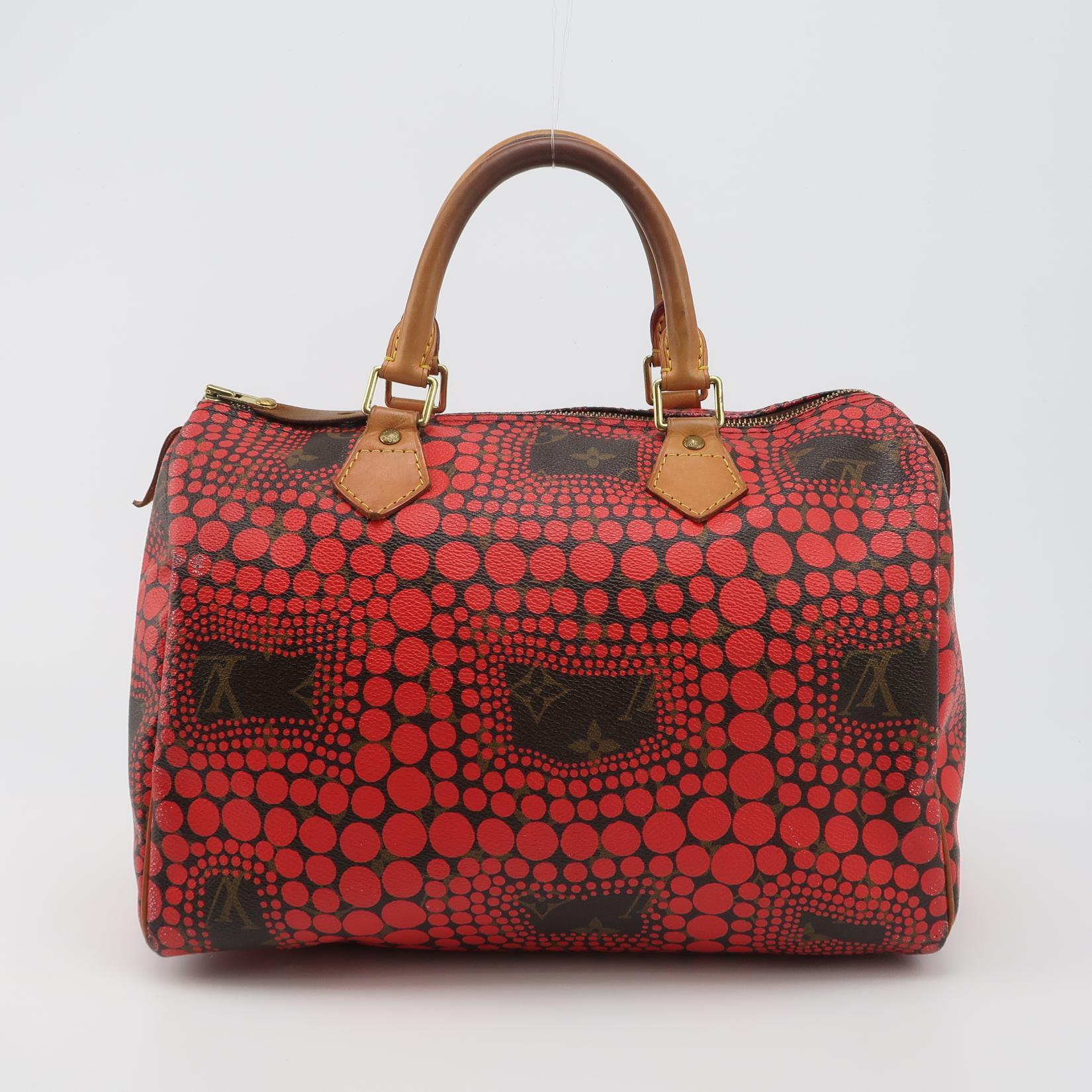 Louis Vuitton x Yayoi Kusama Edizione Limitata Borsa Speedy 30 Rossa con Manico Superiore in vendita 2