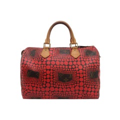 Louis Vuitton x Yayoi Kusama Limited Edition Speedy 30 Red Top Handle Bag