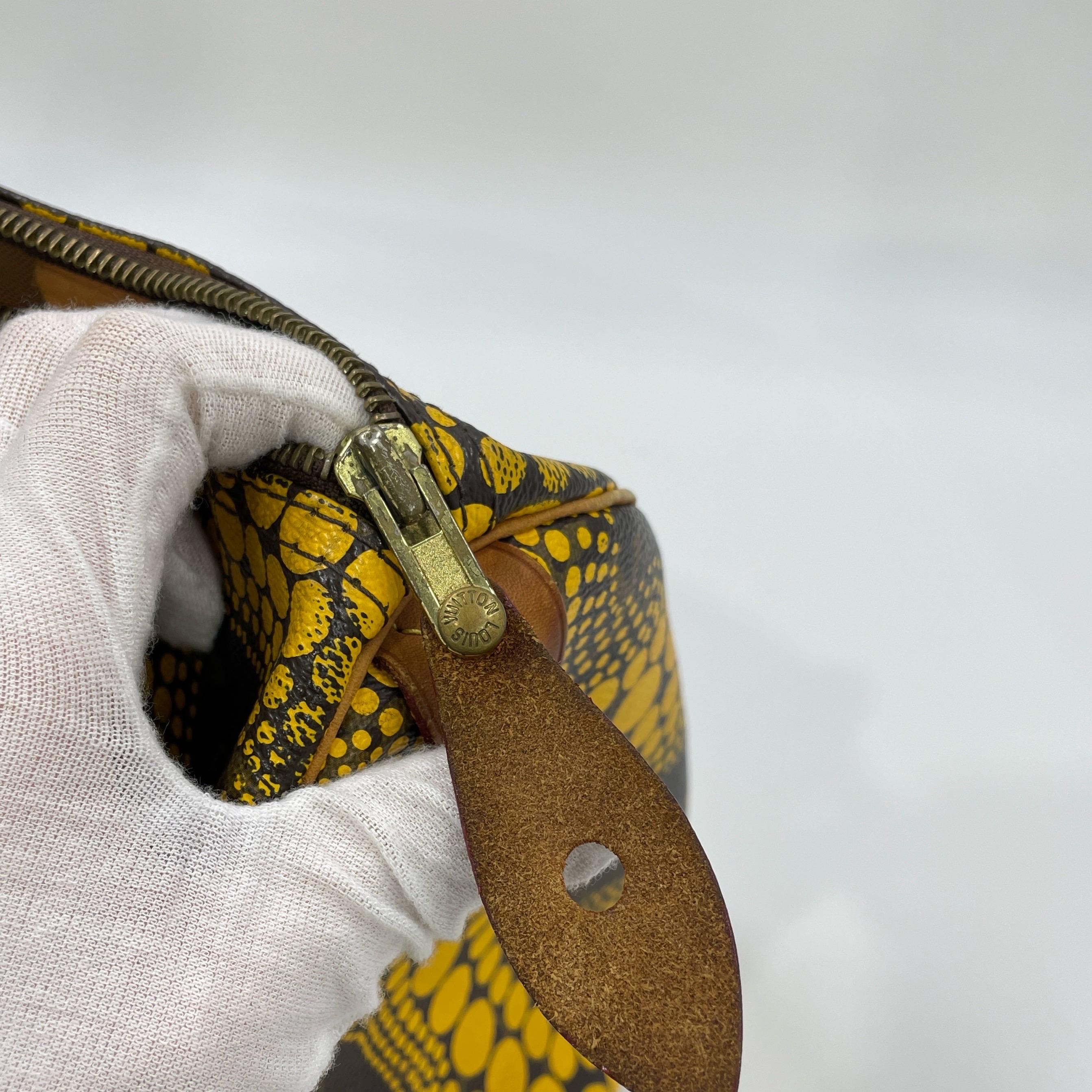 Louis Vuitton x Yayoi Kusama Edizione Limitata Speedy 30 Borsa a manico superiore gialla in vendita 7