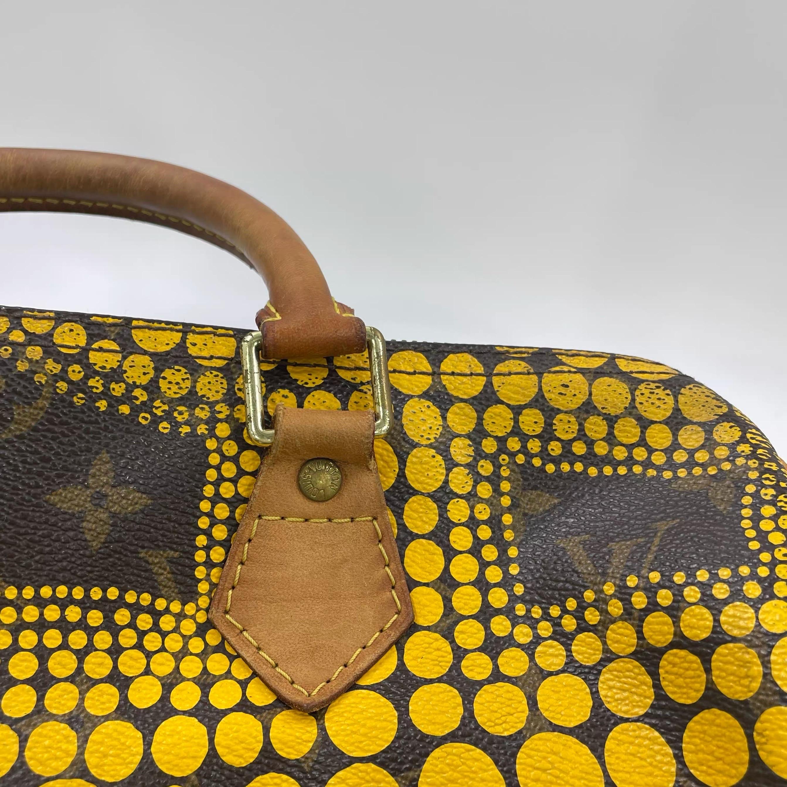 Louis Vuitton x Yayoi Kusama Edizione Limitata Speedy 30 Borsa a manico superiore gialla in vendita 10