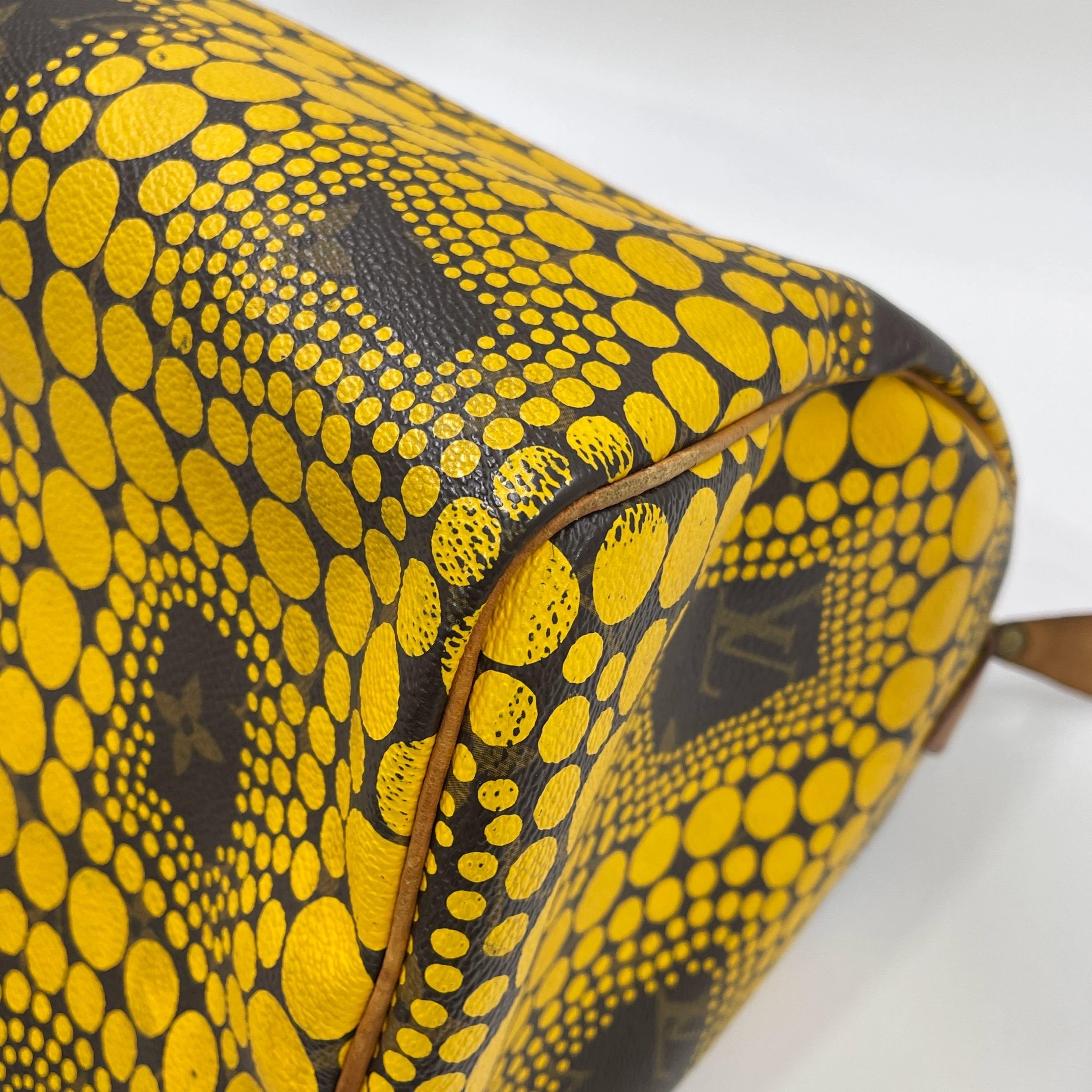 Louis Vuitton x Yayoi Kusama Edizione Limitata Speedy 30 Borsa a manico superiore gialla in vendita 12