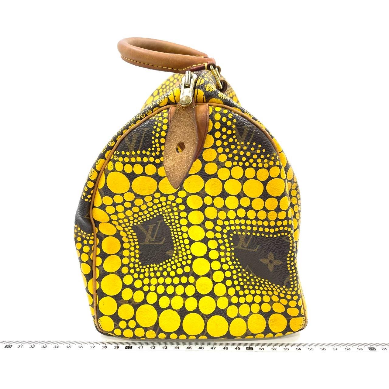 Giallo Louis Vuitton x Yayoi Kusama Edizione Limitata Speedy 30 Borsa a manico superiore gialla in vendita