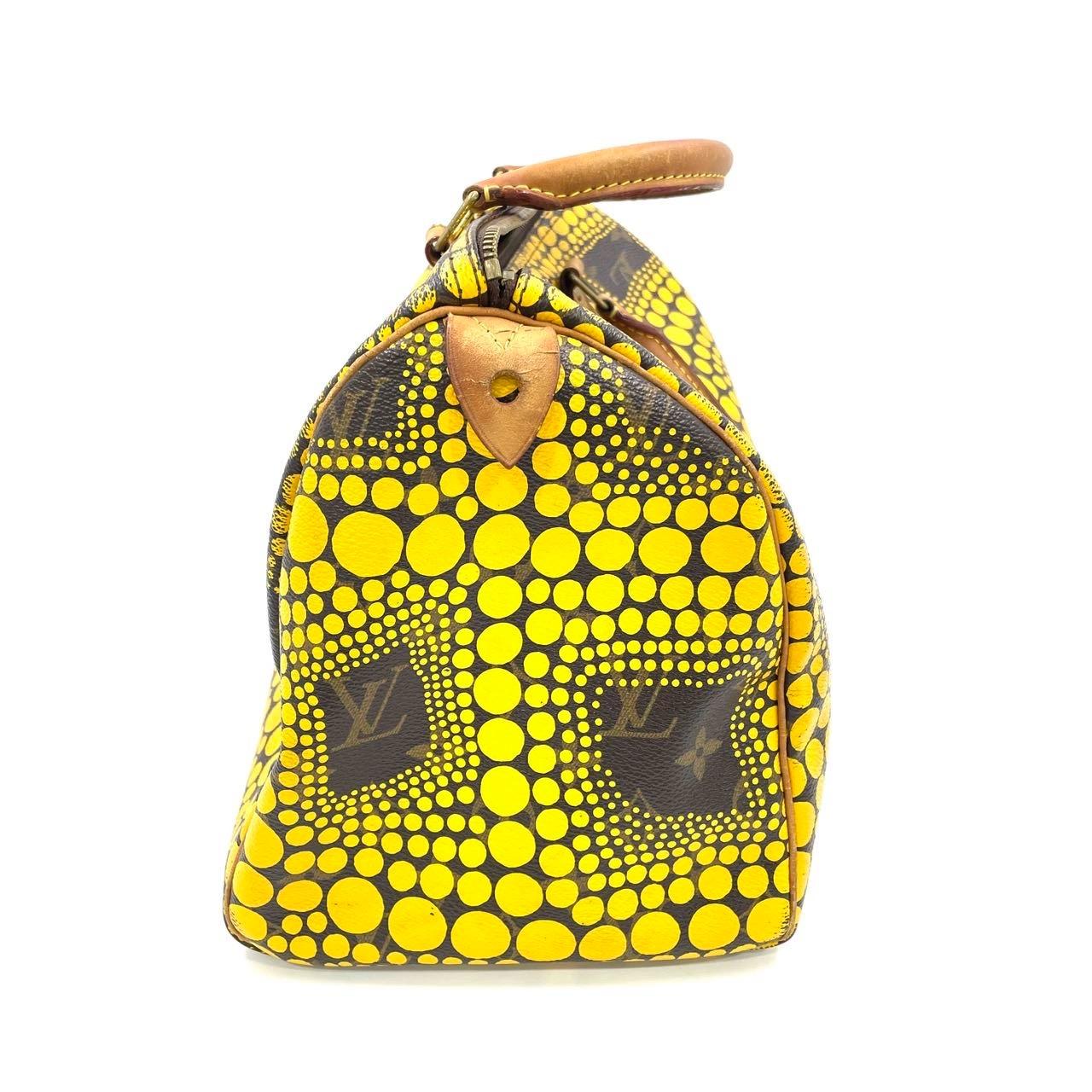 Donna Louis Vuitton x Yayoi Kusama Edizione Limitata Speedy 30 Borsa a manico superiore gialla in vendita