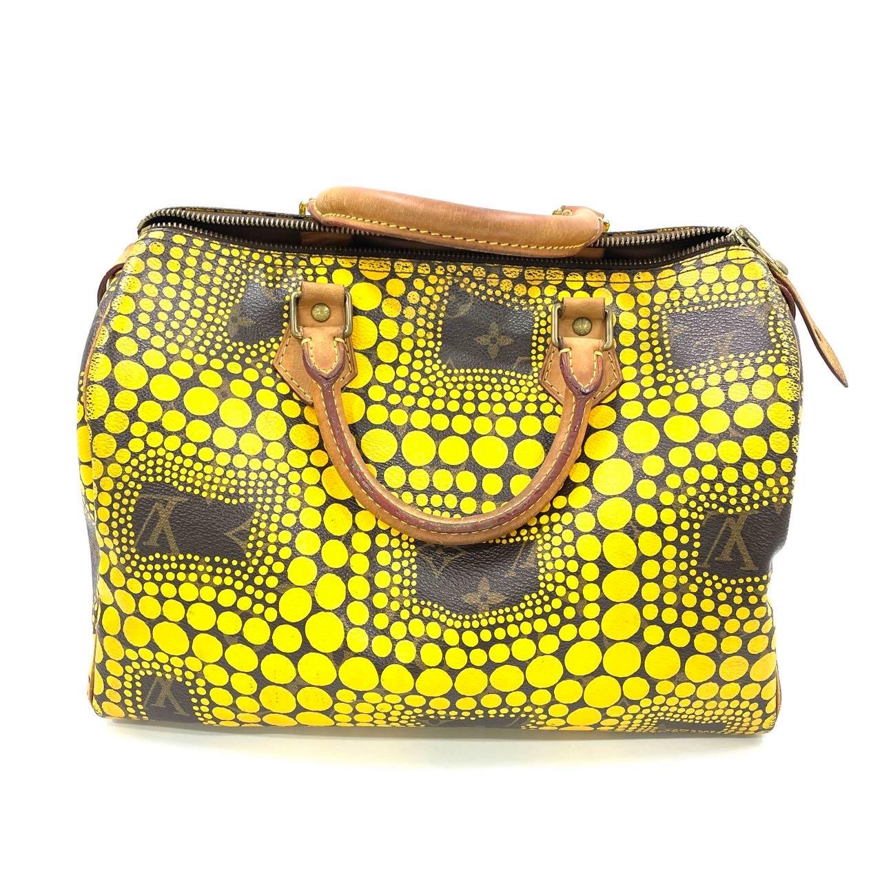 Louis Vuitton x Yayoi Kusama Edizione Limitata Speedy 30 Borsa a manico superiore gialla in vendita 1