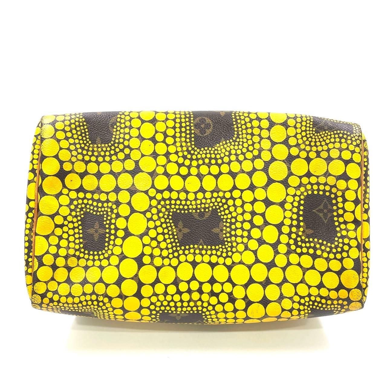 Louis Vuitton x Yayoi Kusama Edizione Limitata Speedy 30 Borsa a manico superiore gialla in vendita 3