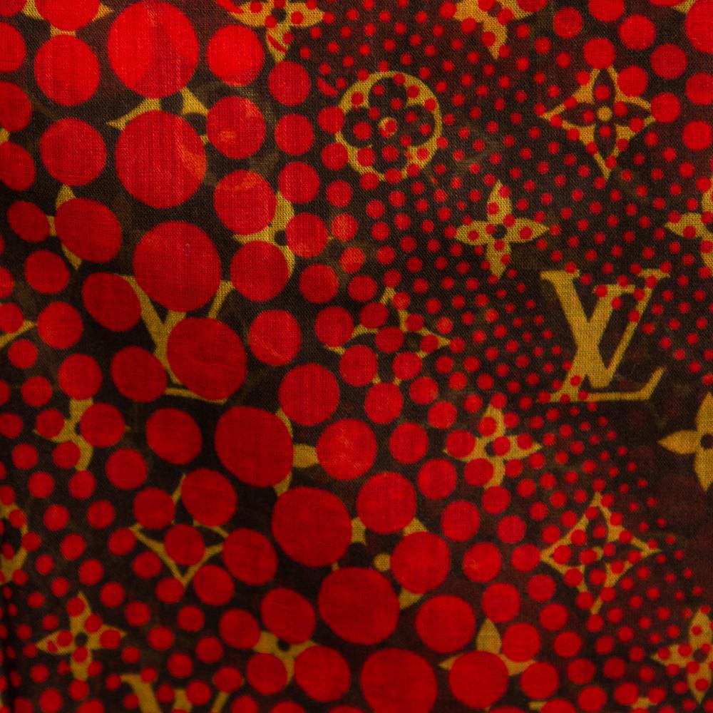 Louis Vuitton X Yayoi Kusama Logo Monogramm Waves Unendlichkeitsschal (Rot)