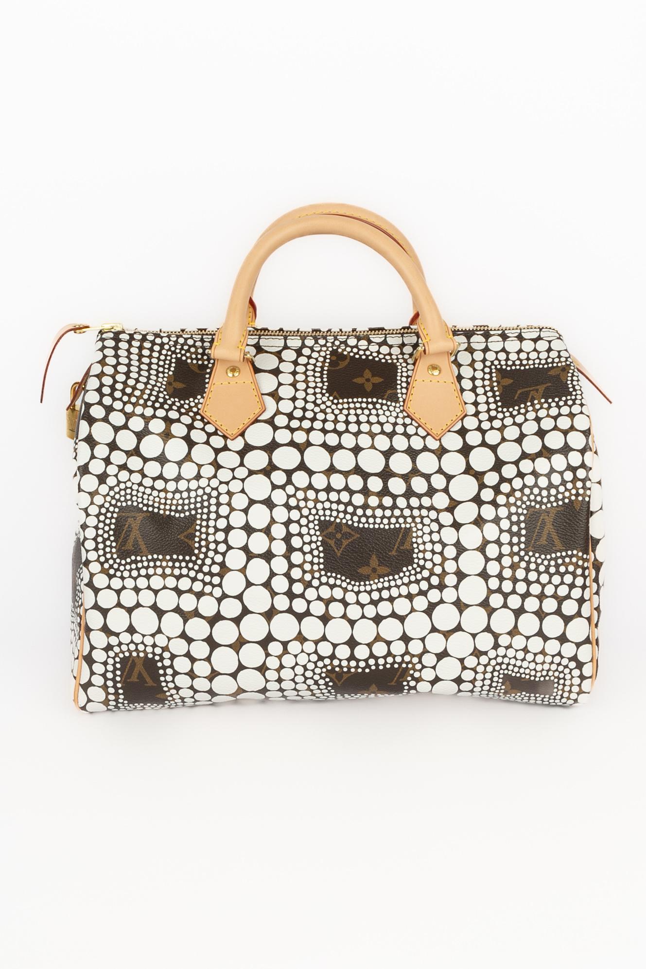 LOUIS VUITTON - (Made in France) Borsa Mon Townes 30 Speedy in tela spalmata con monogram 'Yayoi Kusama', pelle naturale, ottone dorato e lucchetto con chiavi. Una Collection'S 2012 - edizione limitata.

Condizioni:
Ottime