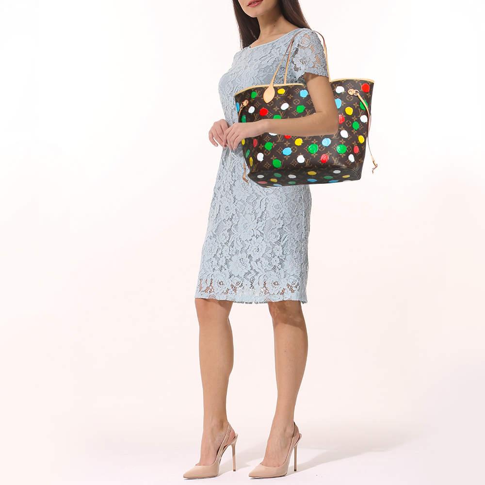 Be it your daily commute to work  shopping sprees  and vacations  a Neverfull tote bag will never fail you. This Limited Edition Yayoi Kusama Neverfull is made to last and assist you in your fashion filled days.