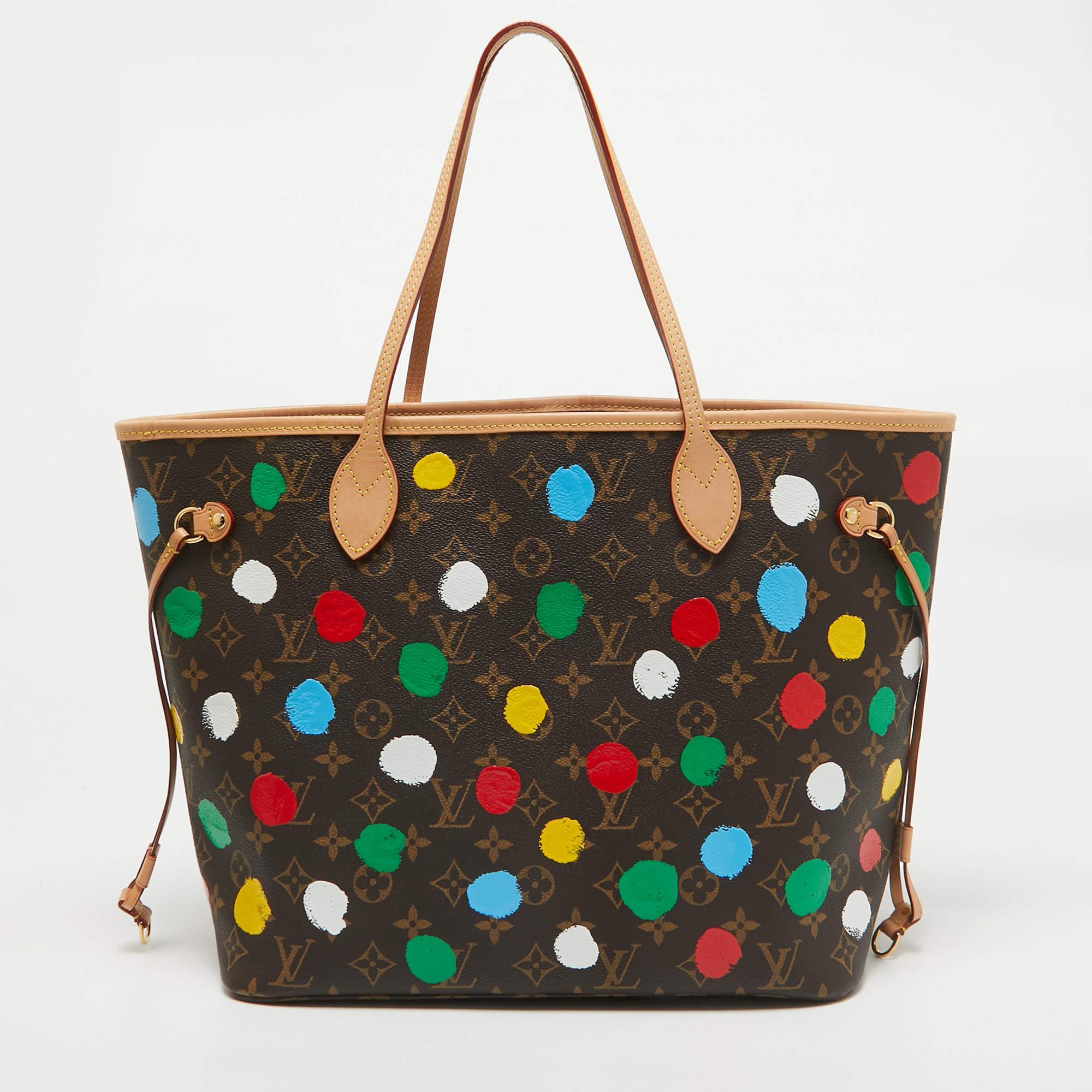 Louis Vuitton x Yayoi Kusama Monogram Dots Canvas Neverfull MM Bag In New Condition In Dubai, Al Qouz 2