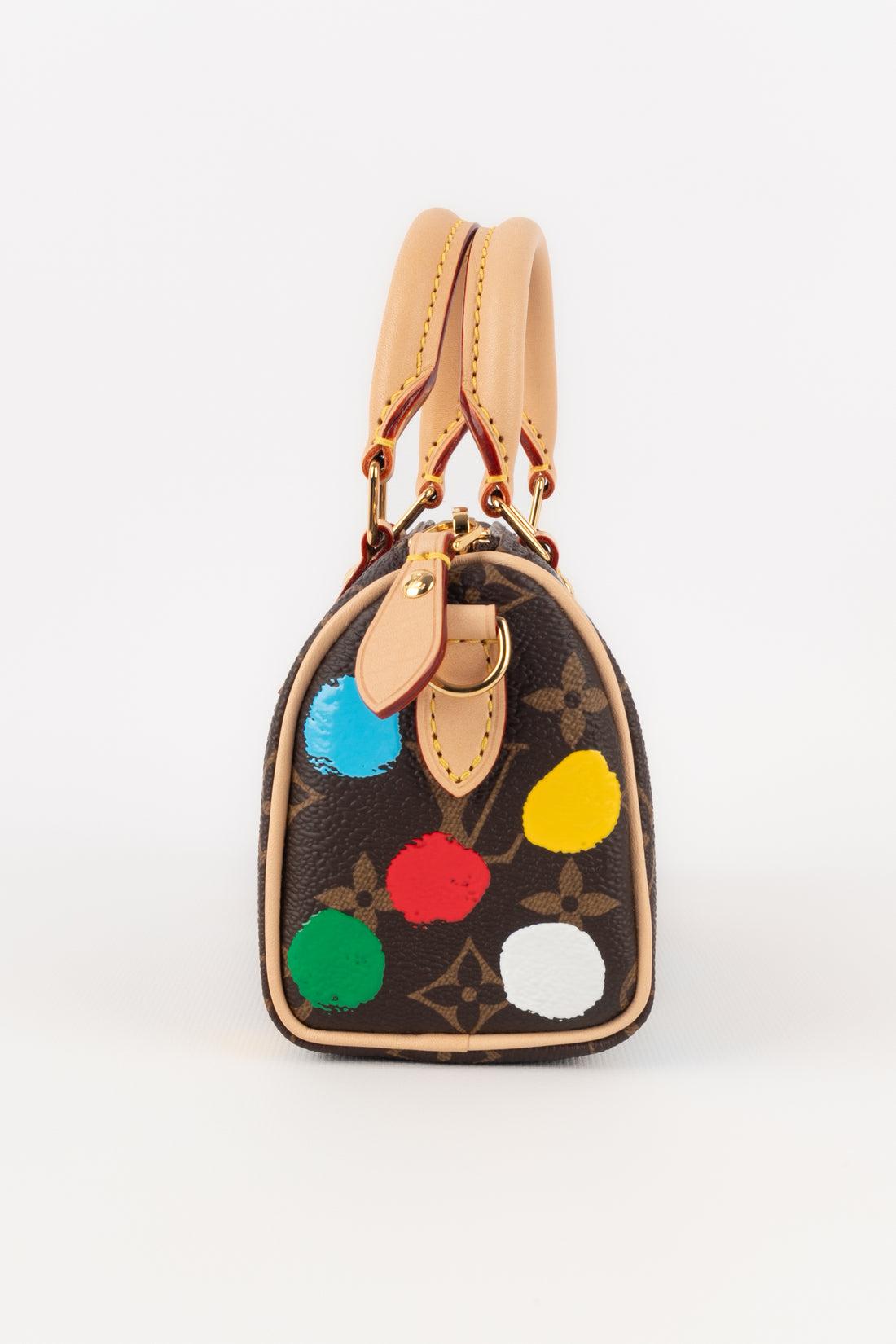 Black Louis Vuitton x Yayoi Kusama Nano Speedy Monogram Bag, 2023