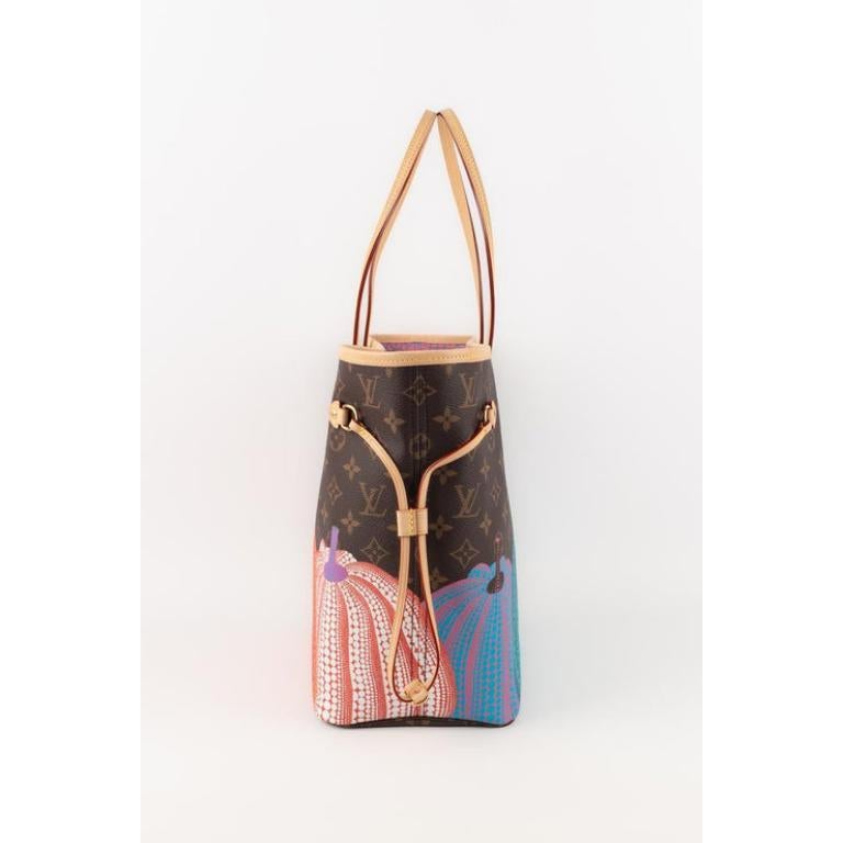 Orange Louis Vuitton x Yayoi Kusama Neverfull Monogram Canvas Bag, 2023