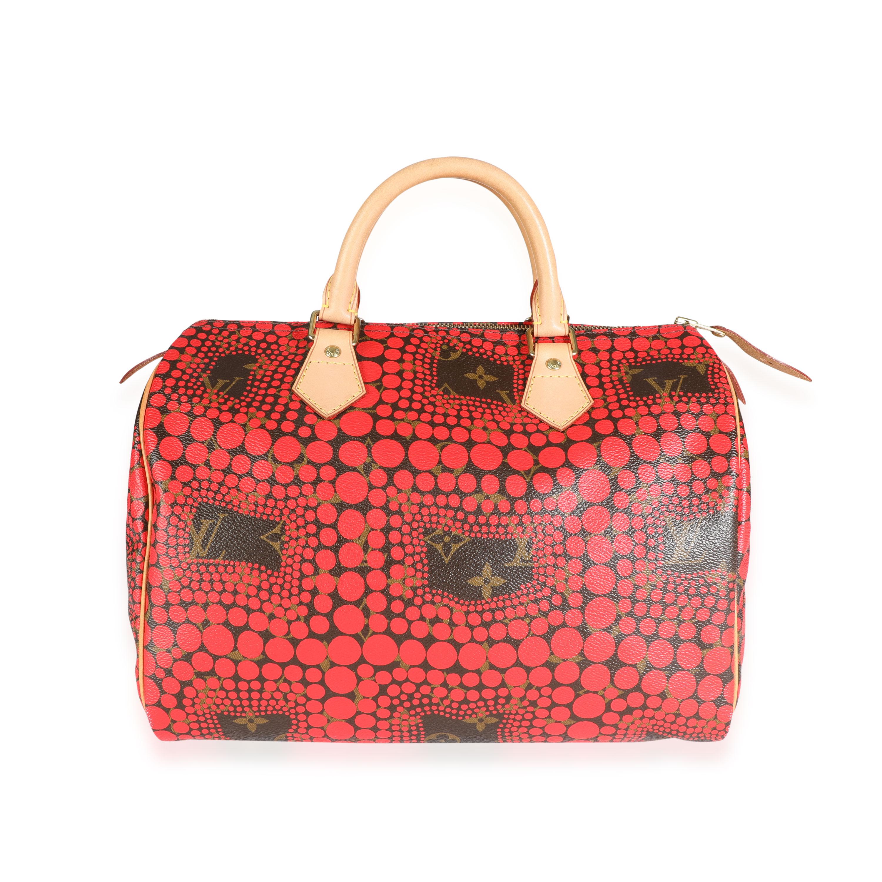 Listing Title: Louis Vuitton x Yayoi Kusama Red Infinity Dots Monogram Canvas Speedy 30
SKU: 117939
Condition: Pre-owned (3000)
Handbag Condition: Very Good
Condition Comments: Very Good Condition. Wear to corners. Faint discoloration and patina to