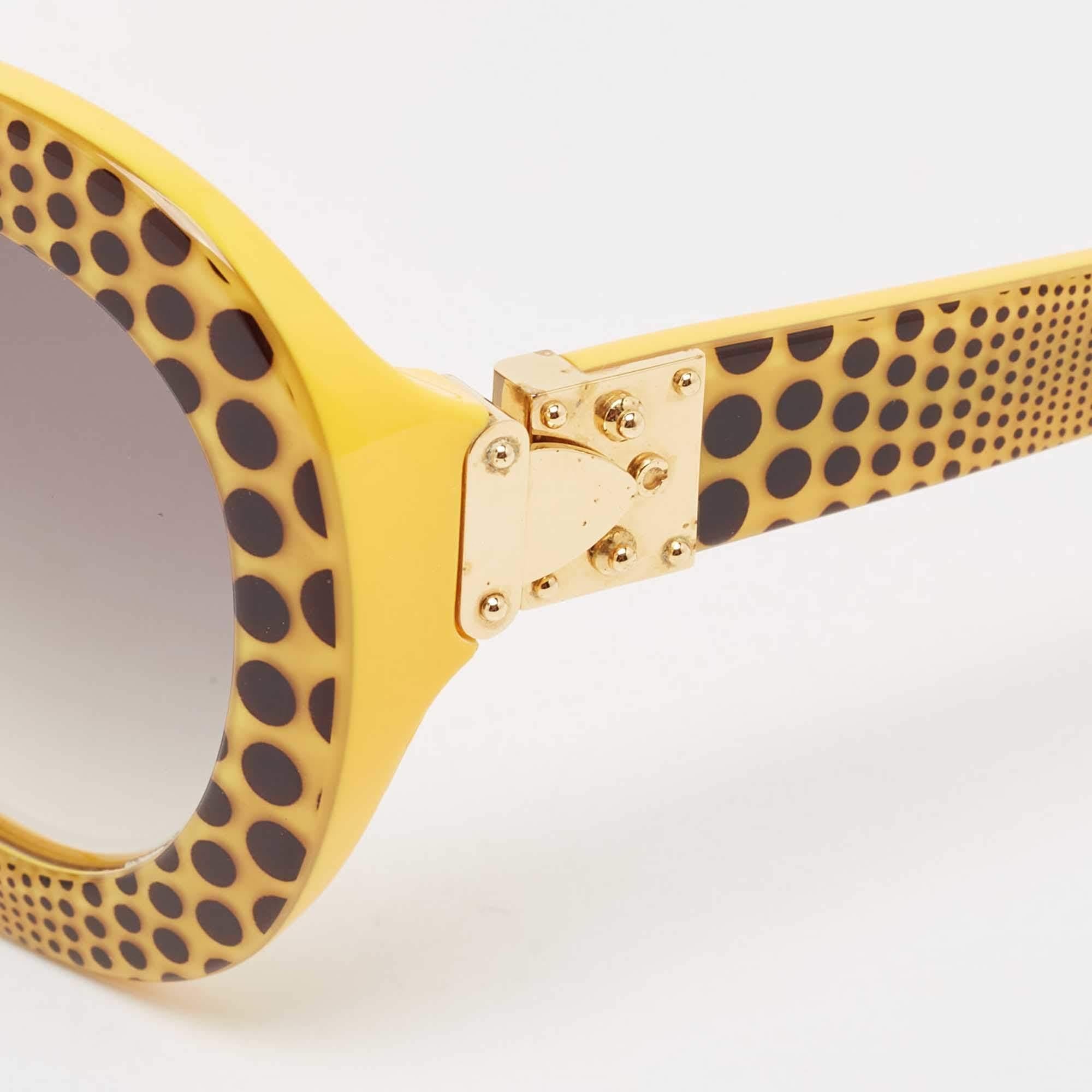 Beige Louis Vuitton x Yayoi Kusama Yellow/Black Gradient Z0478W Oversized Sunglasses