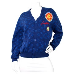 Louis Vuitton x Yayoi Kusuma Cardigan grafico Monogram Sun blu