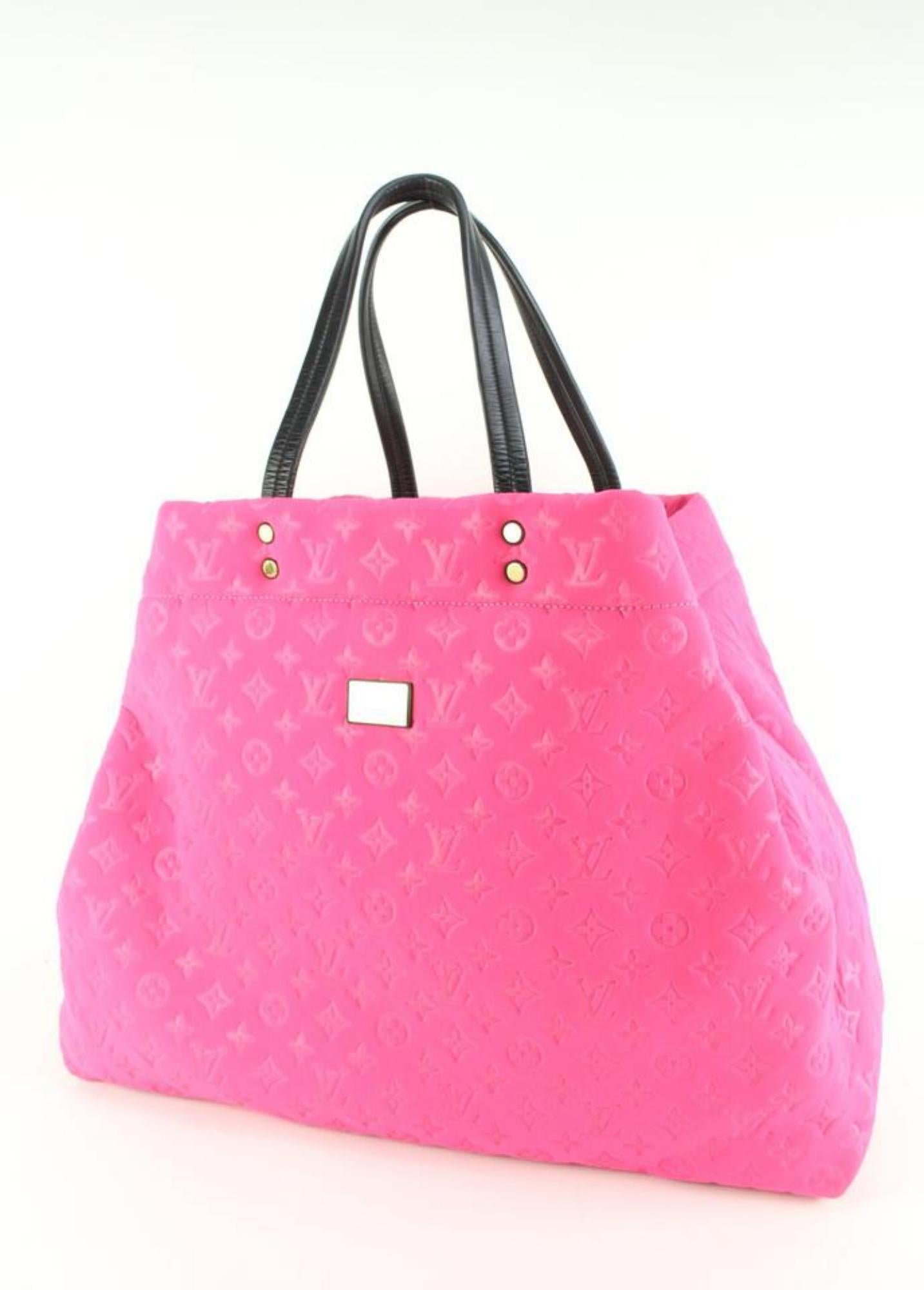 Louis Vuitton XL Fuchsia Pink Scuba Neverfull GM Neoprene Tote Bag 40lz54s 5