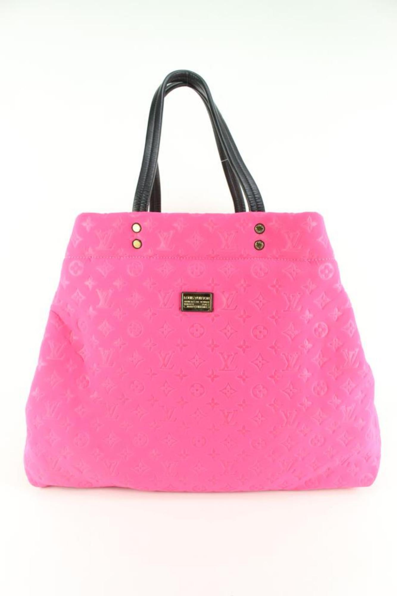 Louis Vuitton XL Fuchsia Pink Scuba Neverfull GM Neoprene Tote Bag 40lz54s 2