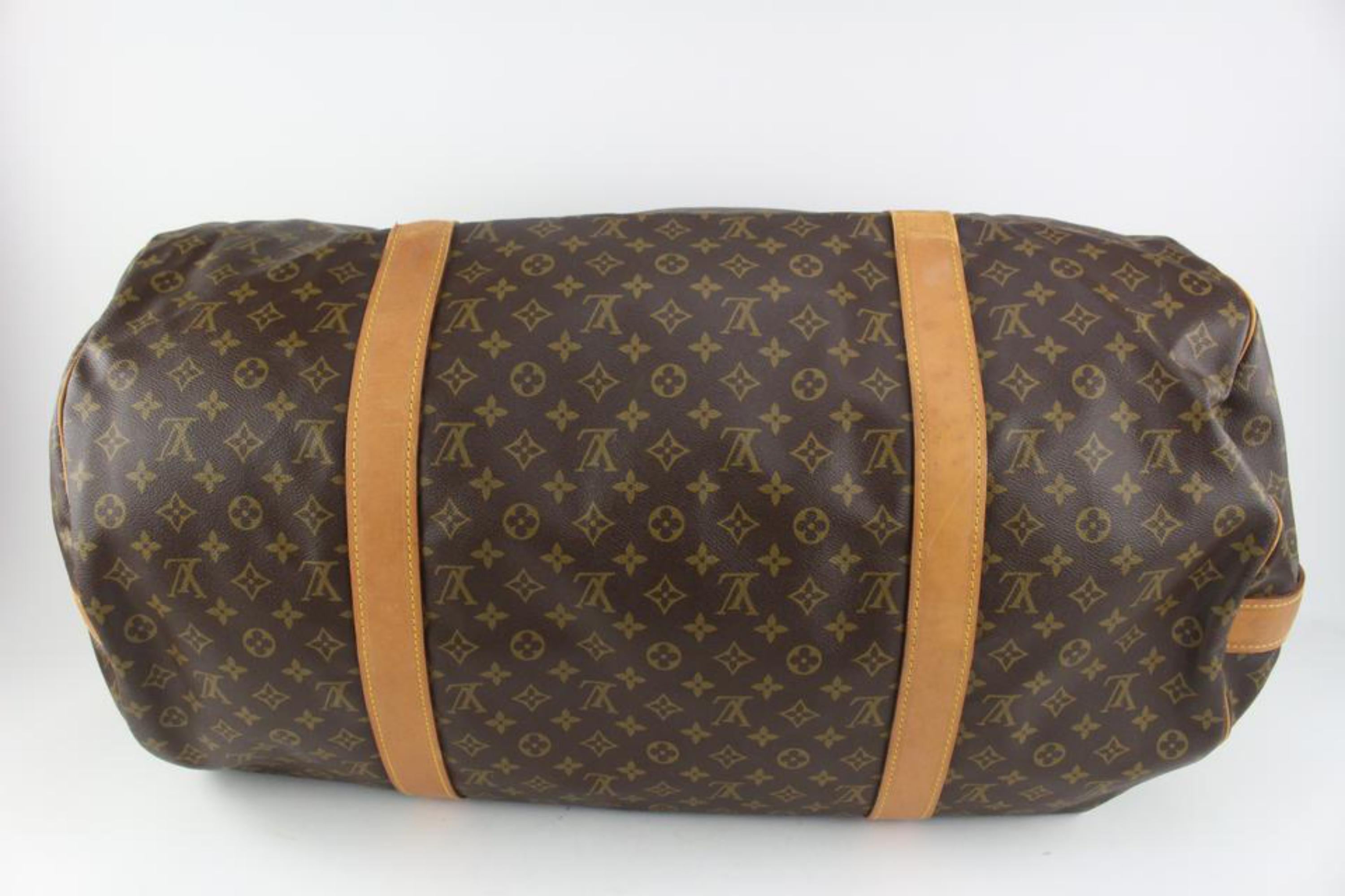 Brown Louis Vuitton XL Monogram Sac Polochon 70 Keepall Bandouliere 128lv39