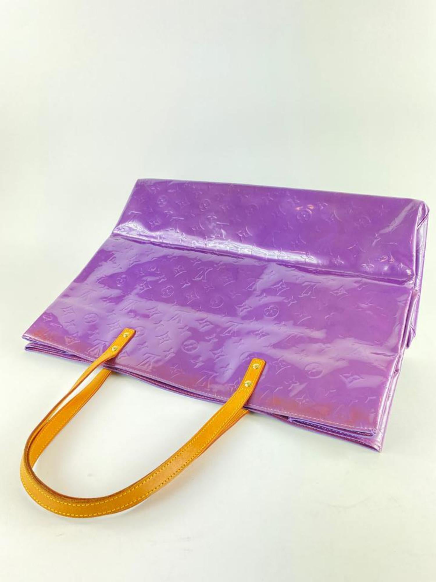 Louis Vuitton XL Purple Vernis Reade GM Tote 1LV927a For Sale 9