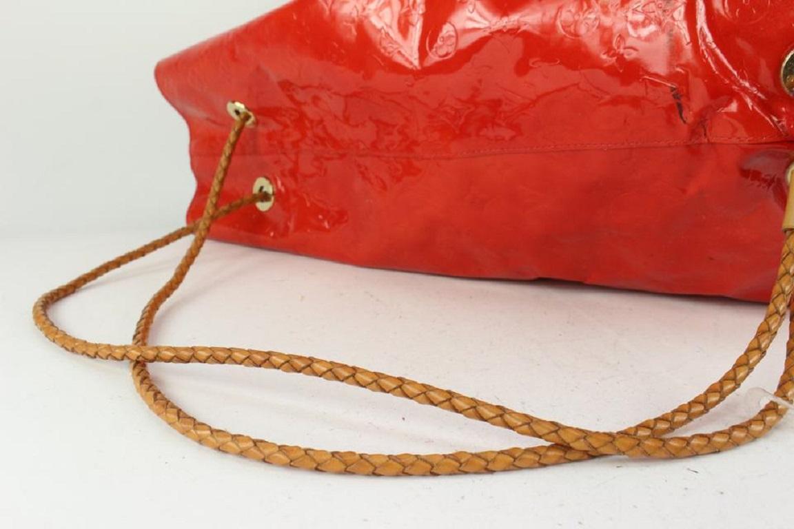 Louis Vuitton XL Red Monogram Vernis Morton Drawstring Backpack 819lv69 1