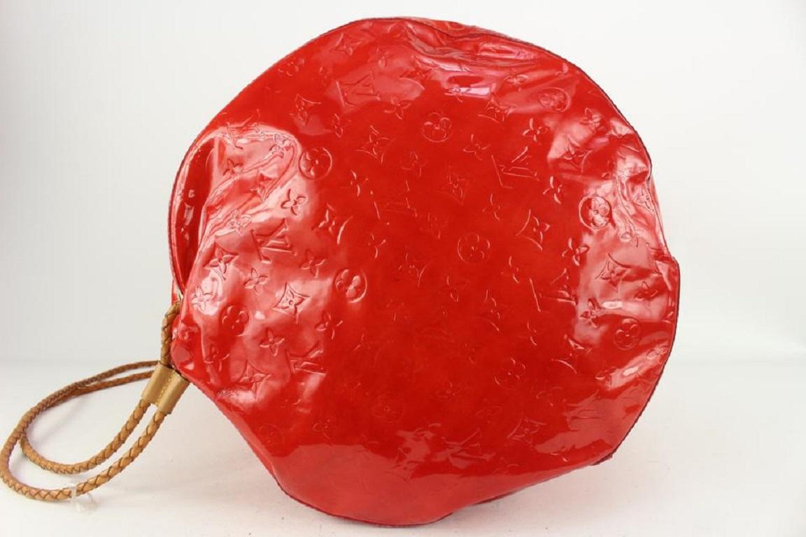 Louis Vuitton XL Red Monogram Vernis Morton Drawstring Backpack 819lv69 2
