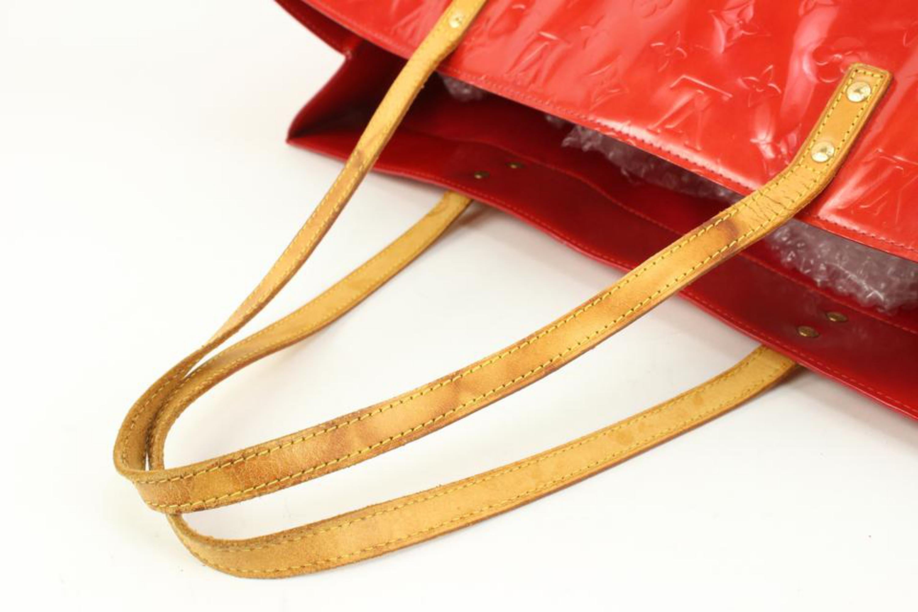 Louis Vuitton XL Red Monogram Vernis Reade GM Tote Bag 91lk317s 5