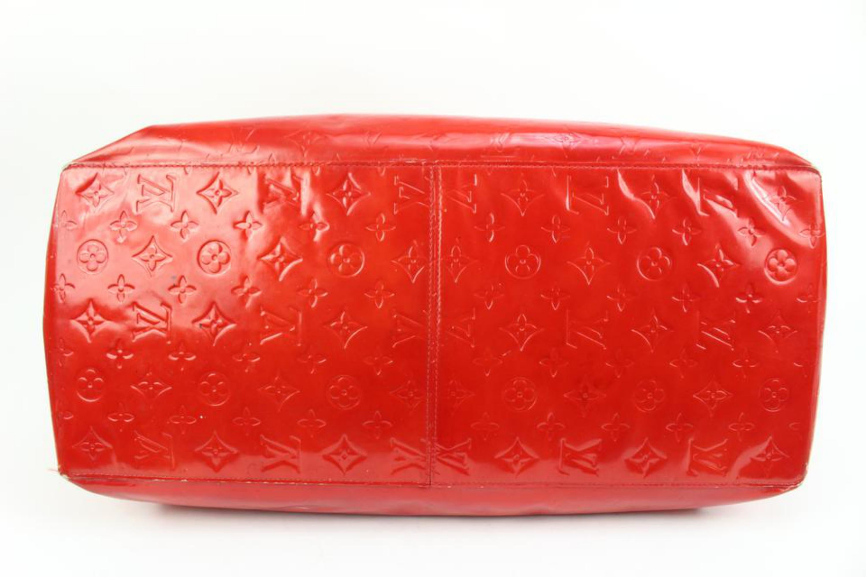 Women's Louis Vuitton XL Red Monogram Vernis Reade GM Tote Bag 91lk317s