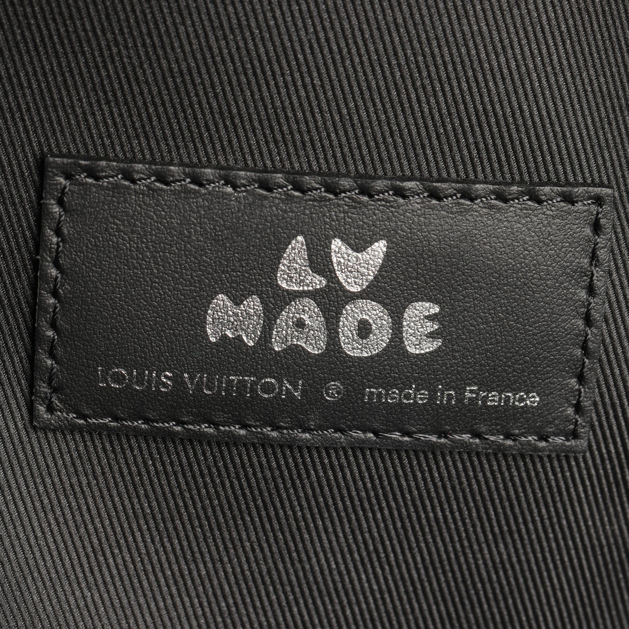 Louis Vuitton xNigo Navy Taurillon Leather & Monogram Denim MultiPocket Backpack For Sale 4