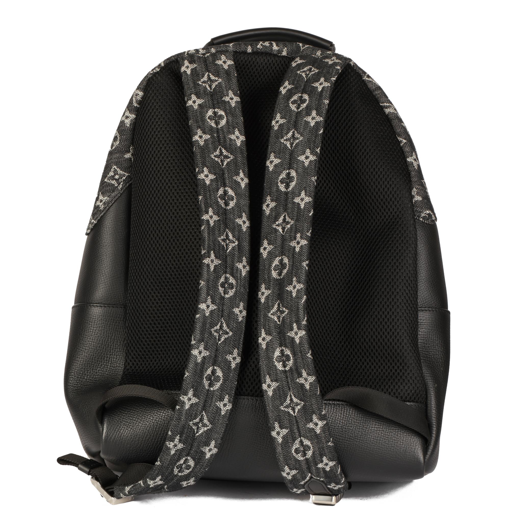 Women's Louis Vuitton xNigo Navy Taurillon Leather & Monogram Denim MultiPocket Backpack For Sale