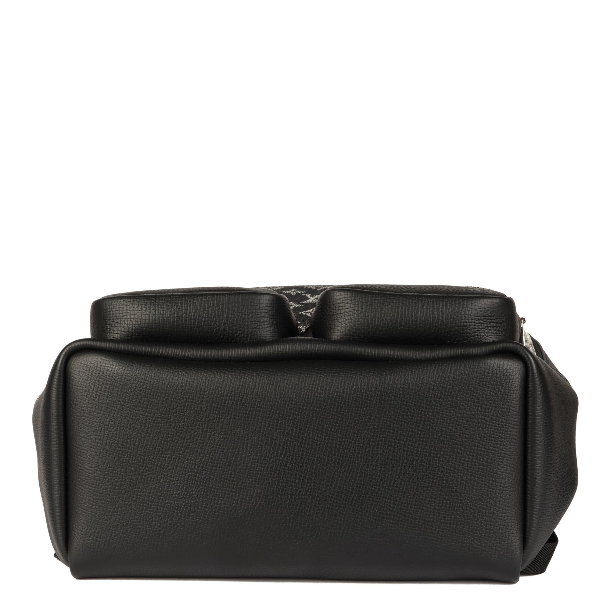 Louis Vuitton xNigo Navy Taurillon Leather & Monogram Denim MultiPocket Backpack For Sale 1