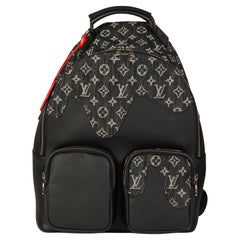 Louis Vuitton xNigo Navy Taurillon Leather & Monogram Denim MultiPocket Backpack