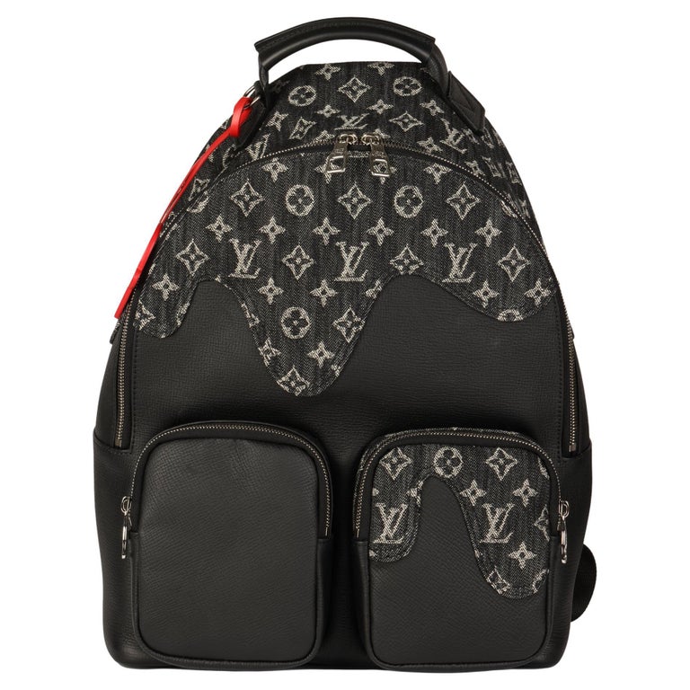 Louis Vuitton xNigo Navy Taurillon Leather and Monogram Denim MultiPocket  Backpack For Sale at 1stDibs
