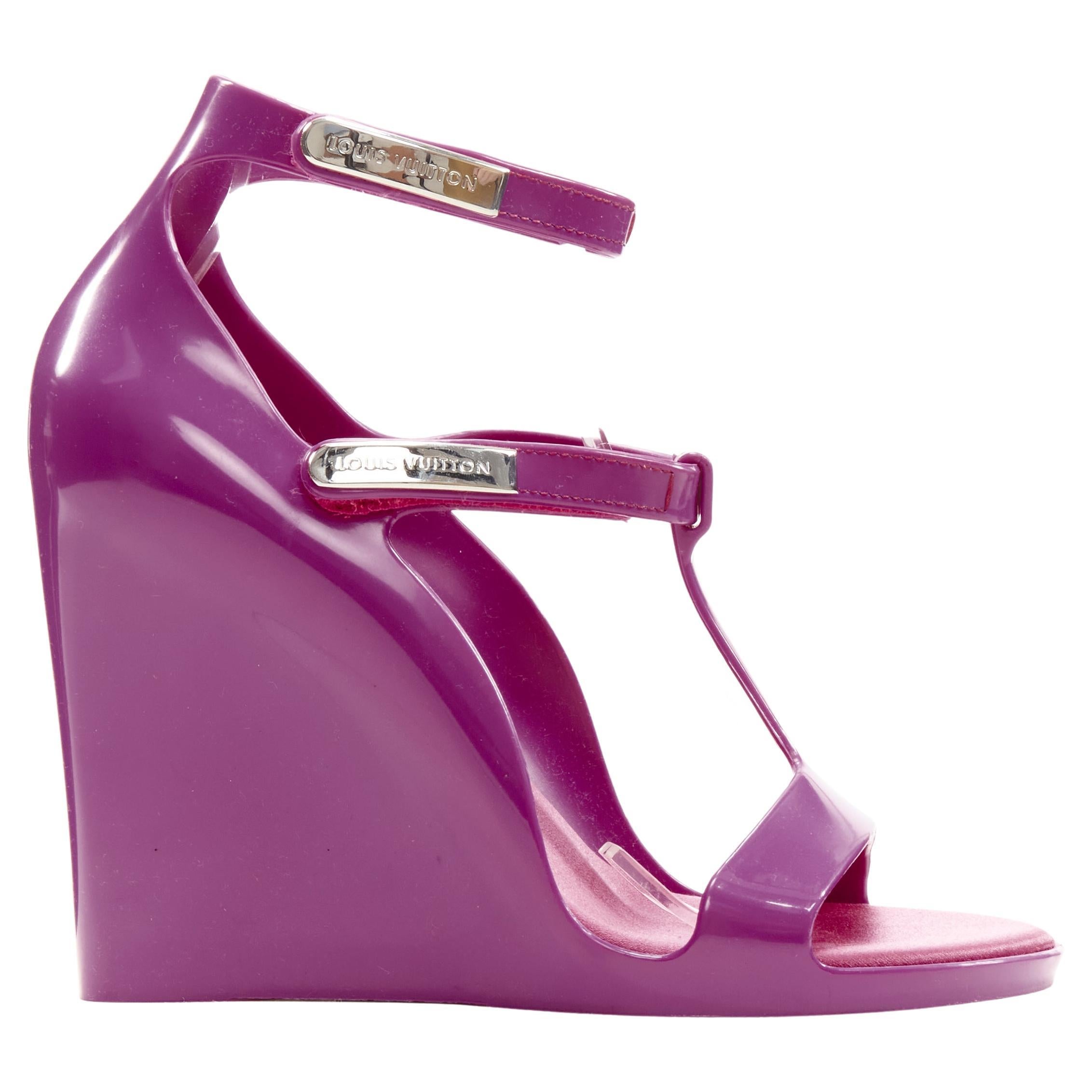 Louis Vuitton Pink Rubber Slingback Sandals6.5