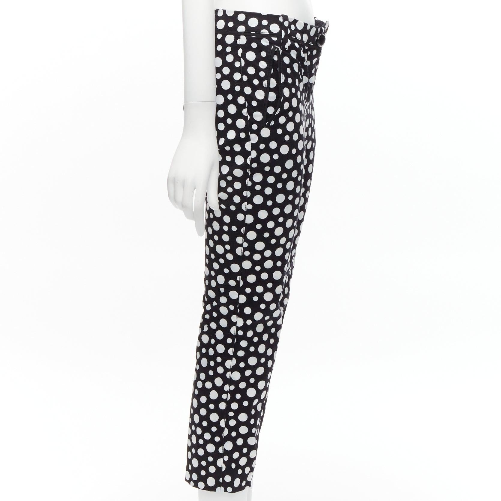 LOUIS VUITTON Yayoi Kusama 2012 Runway black white polka dots high waist pants In Good Condition For Sale In Hong Kong, NT