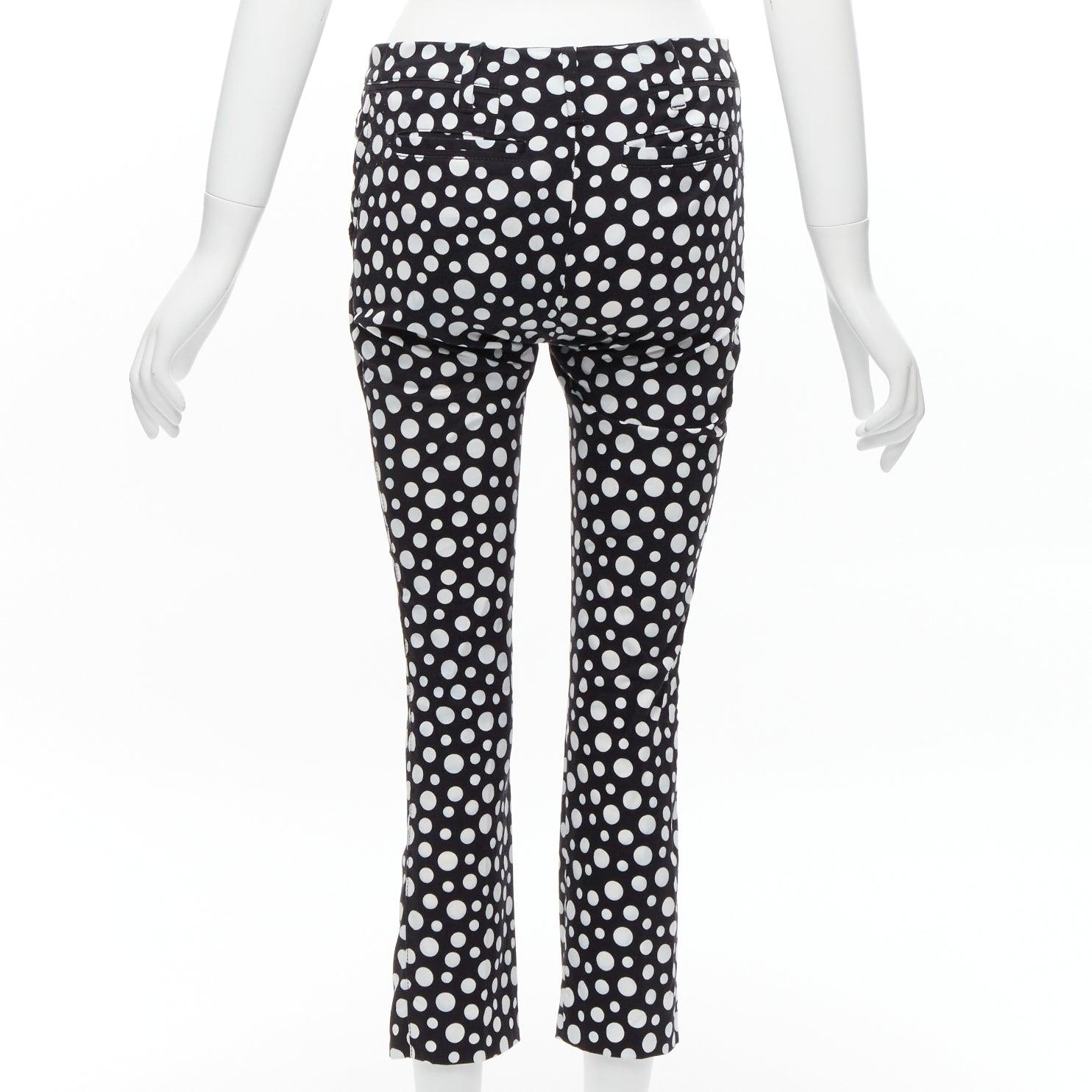 Women's LOUIS VUITTON Yayoi Kusama 2012 Runway black white polka dots high waist pants For Sale
