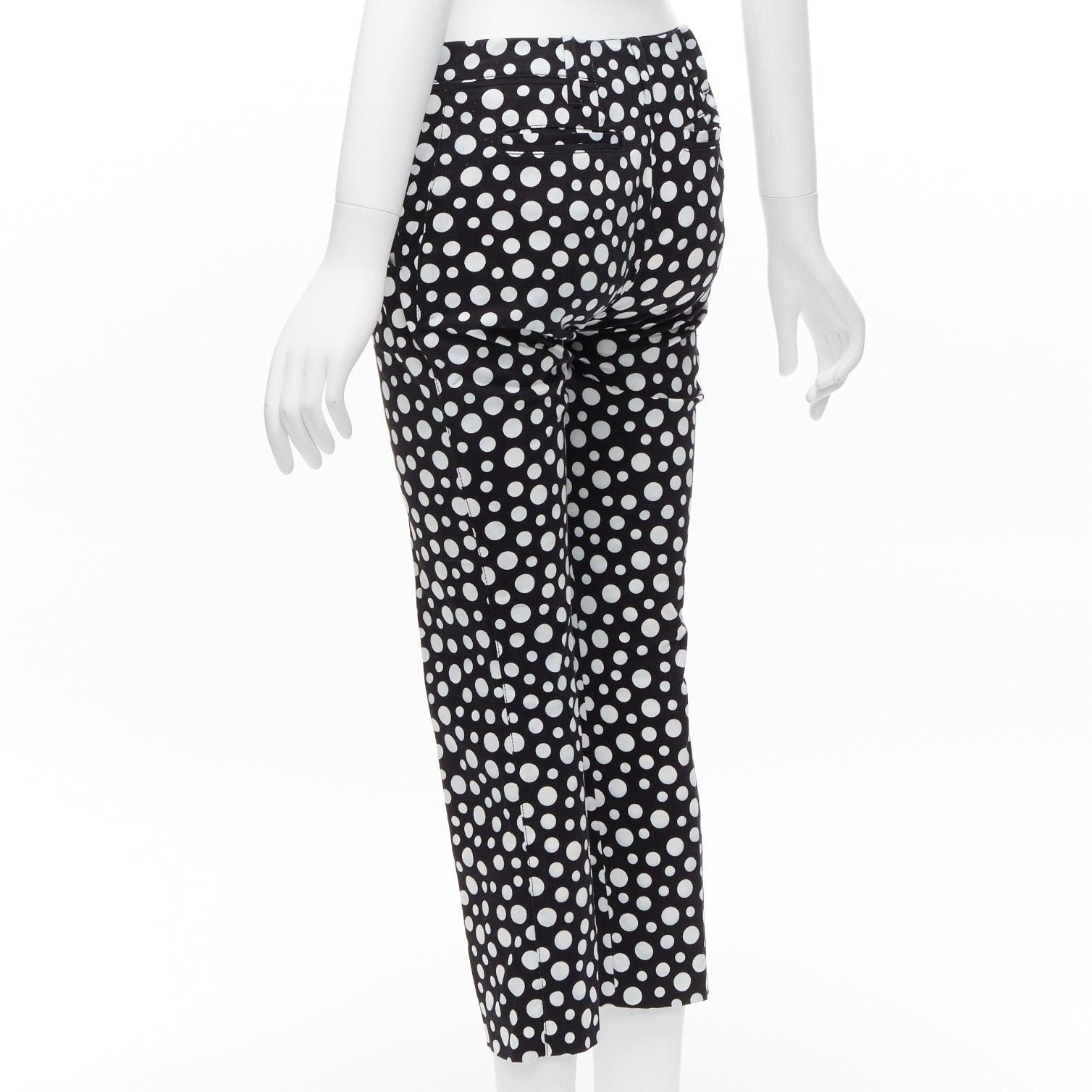 LOUIS VUITTON Yayoi Kusama 2012 Runway black white polka dots high waist pants For Sale 1