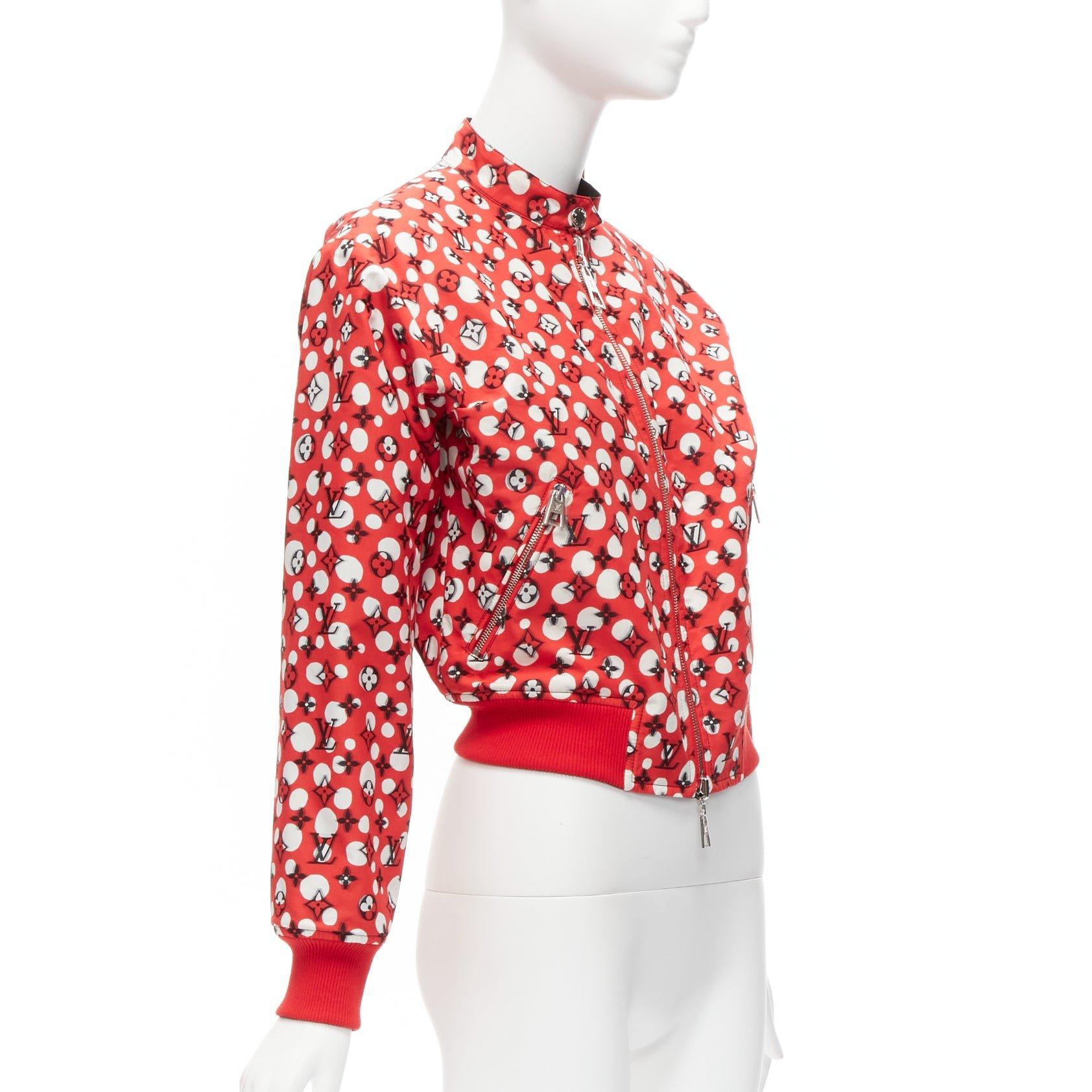 Donna LOUIS VUITTON Yayoi Kusama 2023 Runway Reversible red infinity dots bomber FR34 in vendita