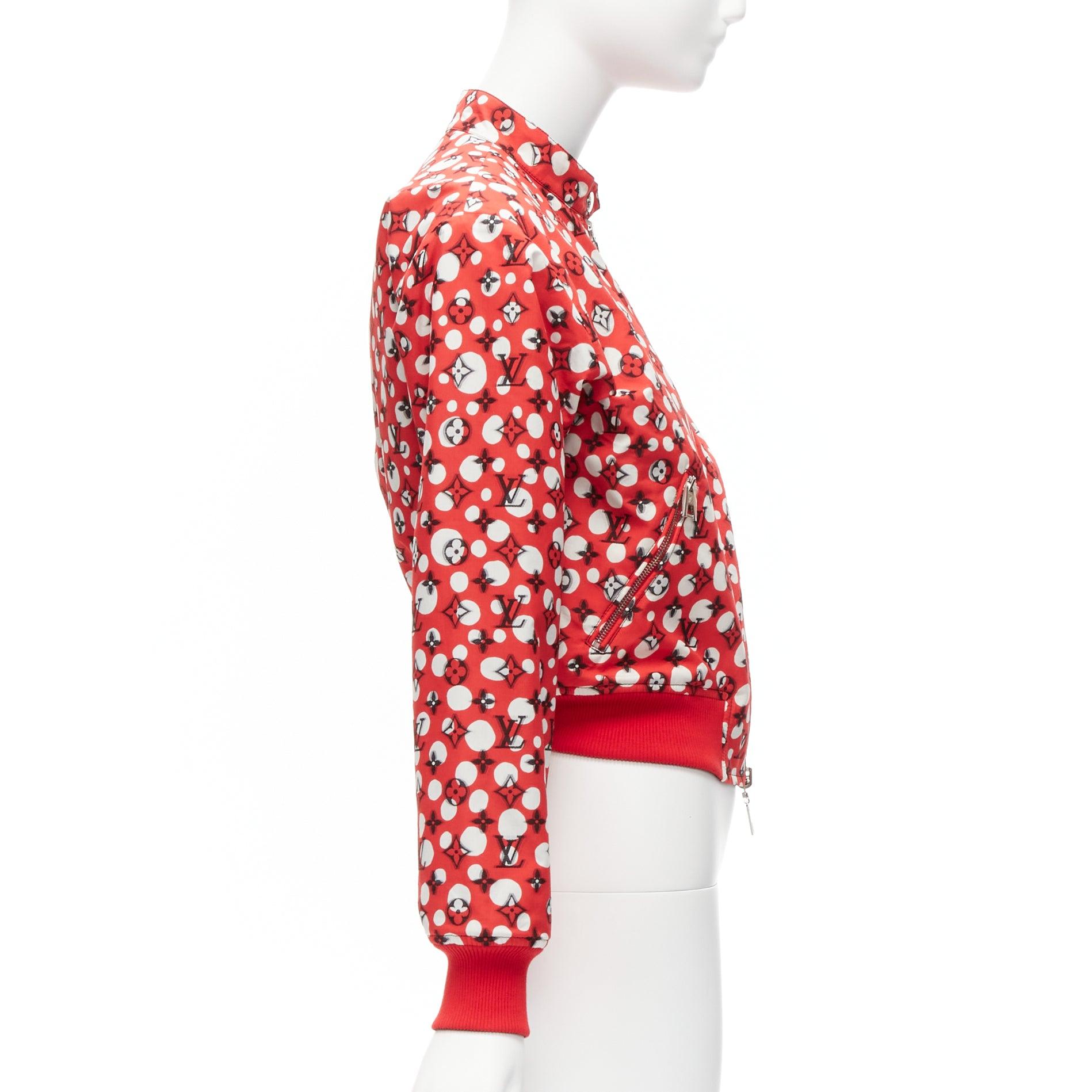 LOUIS VUITTON Yayoi Kusama 2023 Runway Reversible red infinity dots bomber FR34 in vendita 2