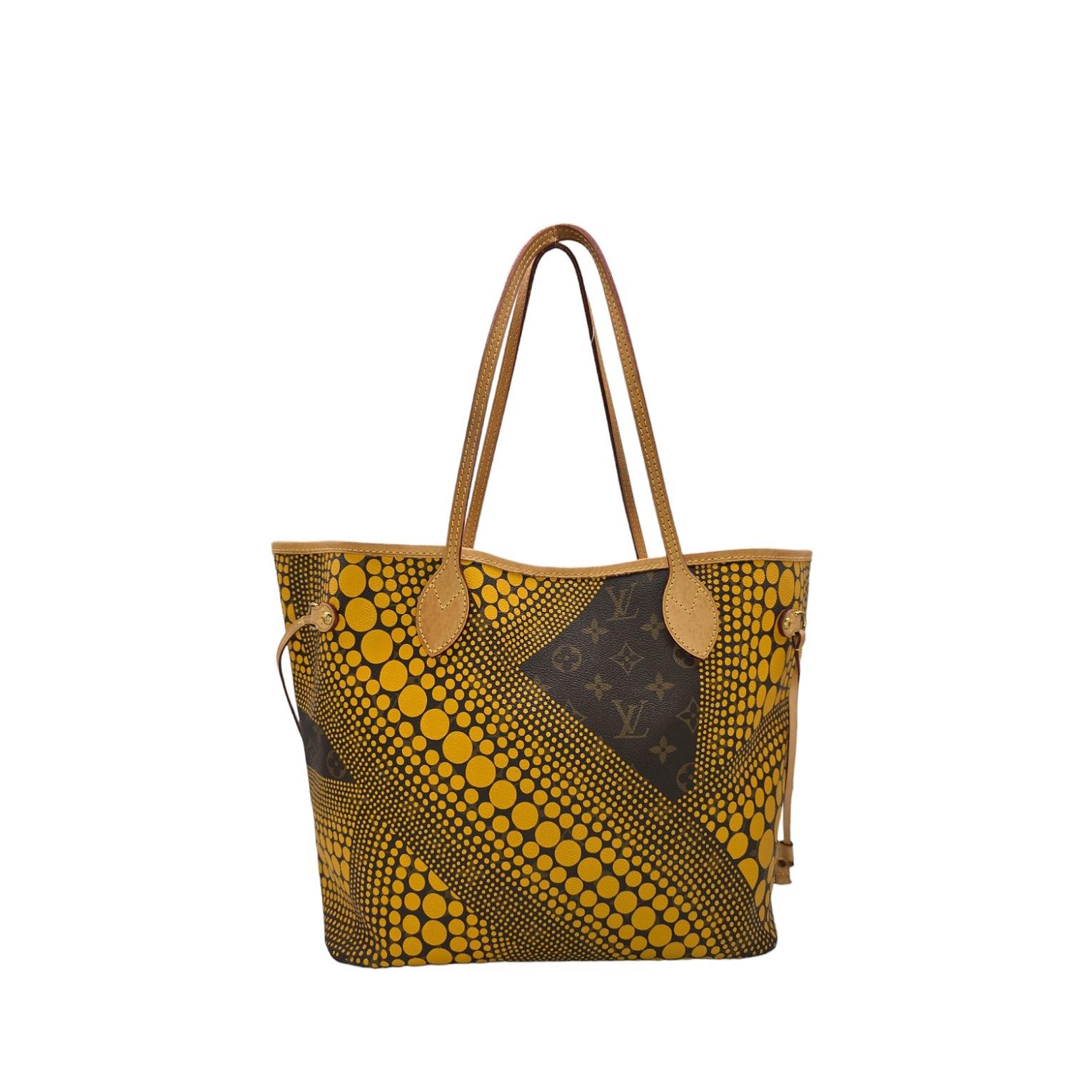 Brown Louis Vuitton Yayoi Kusama X Wave Neverfull MM Tote