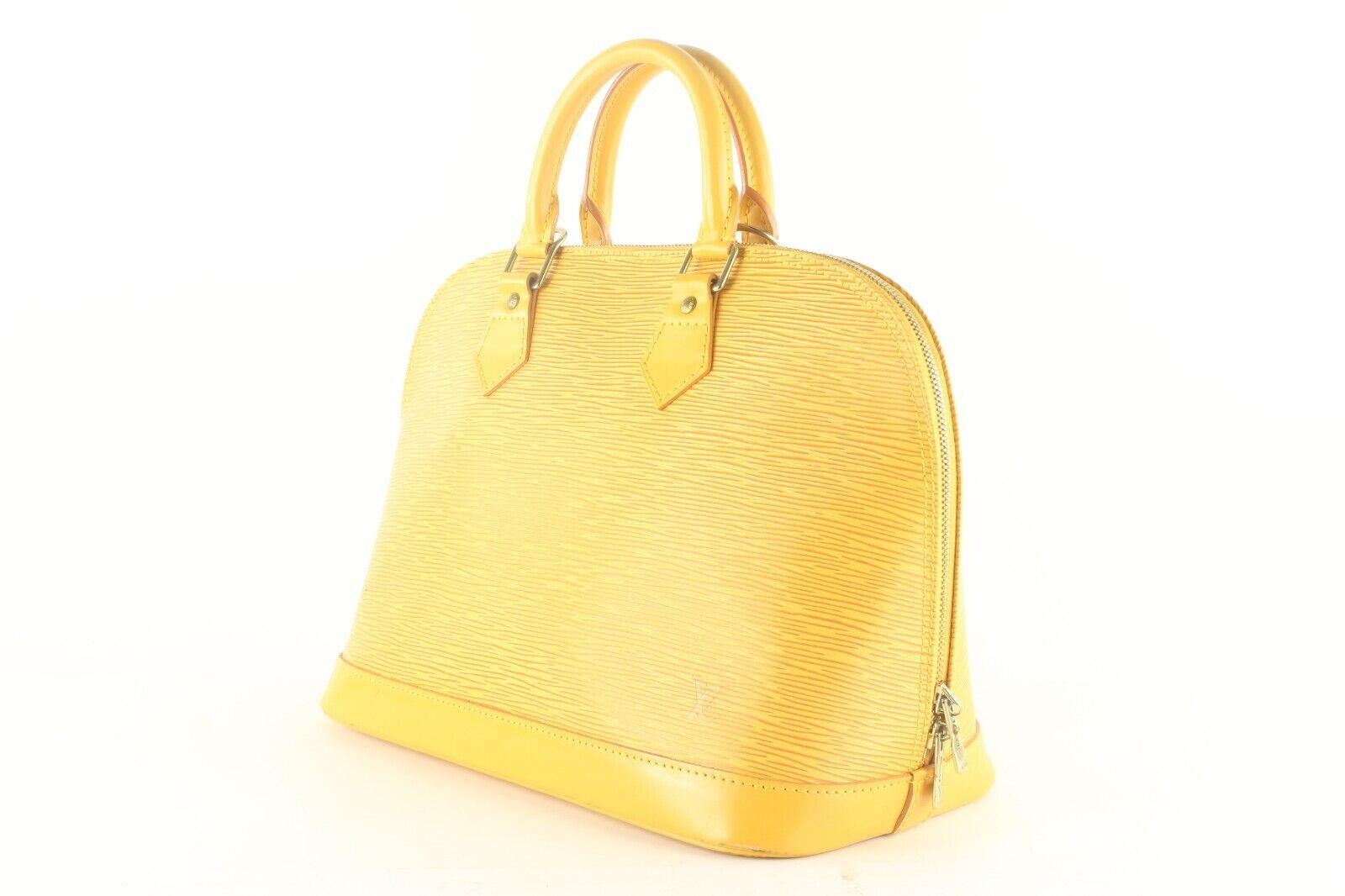 Louis Vuitton Yellow Alma PM Epi Leather 8LV926K For Sale 8