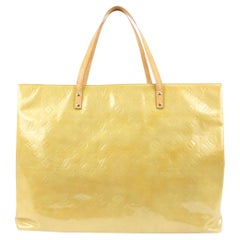 Louis Vuitton Yellow-Beige Monogram Vernis Reade GM Tote Bag 118lv34