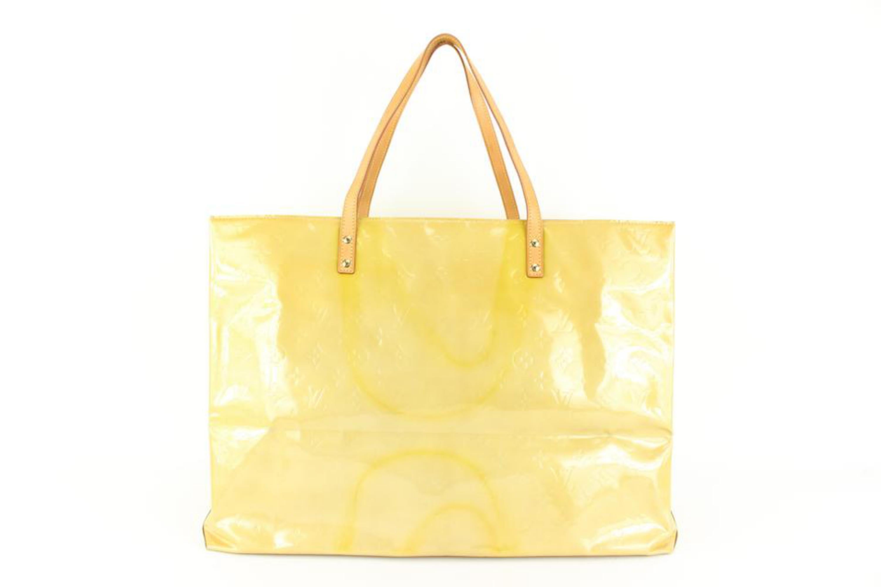 Louis Vuitton Yellow-Beige Monogram Vernis Reade GM Tote Bag 63lk512s For Sale 3
