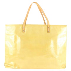 Sac fourre-tout Louis Vuitton jaune-beige Monogram Vernis Reade GM 63lk512s