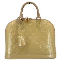 Louis Vuitton Yellow Blanc Corail Monogram Vernis Alma PM Bag