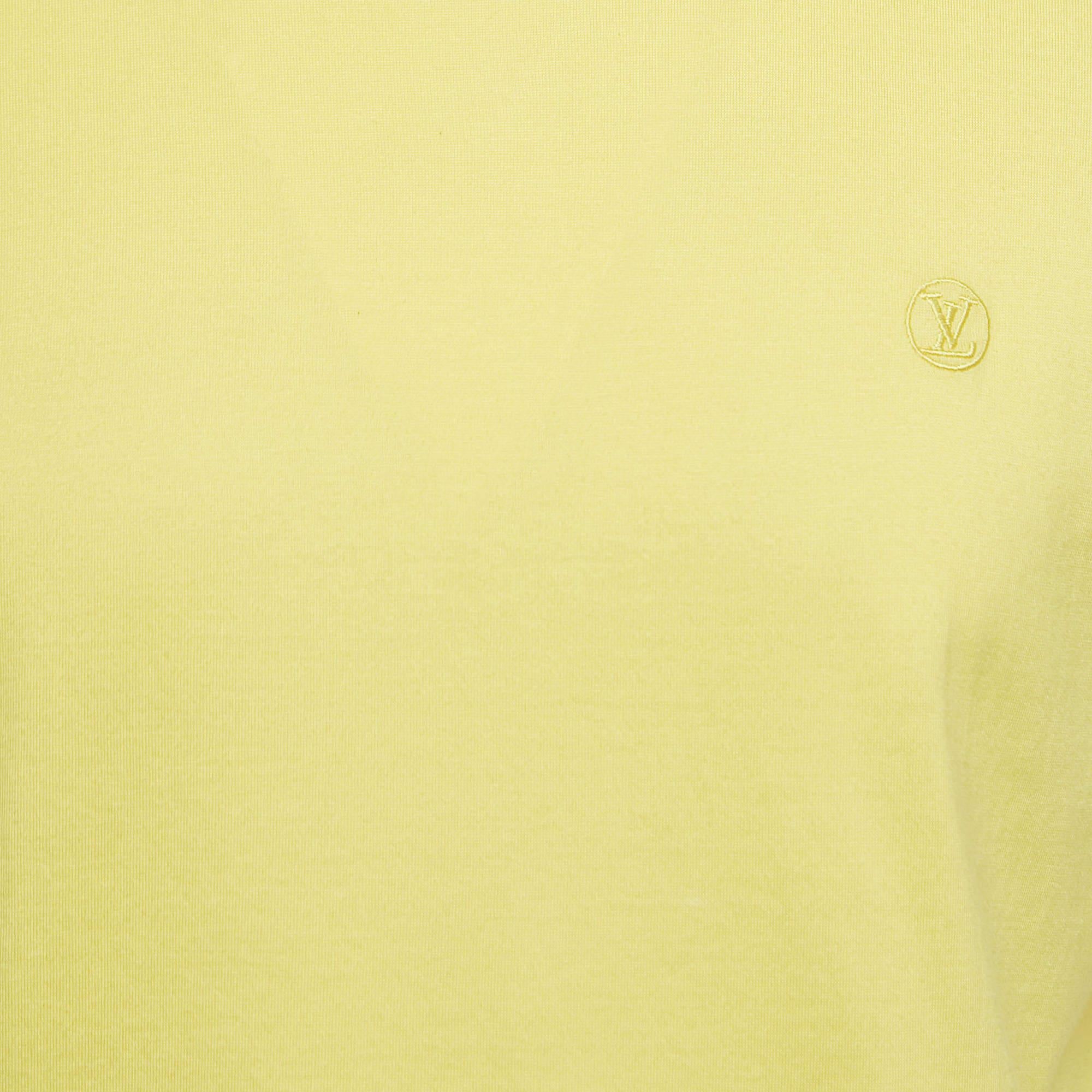 Louis Vuitton Yellow Cotton Crewneck T-Shirt S 1