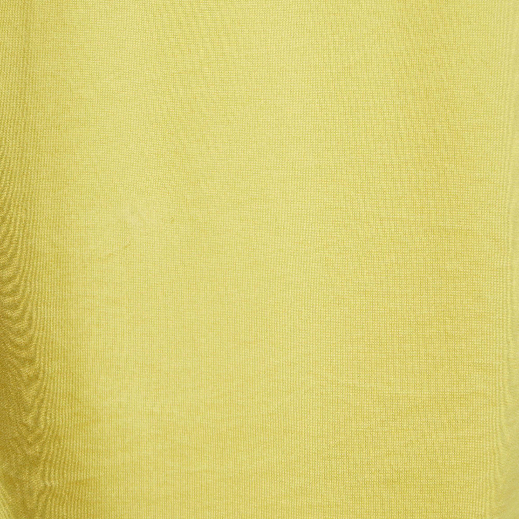 Louis Vuitton Yellow Cotton Crewneck T-Shirt S 2