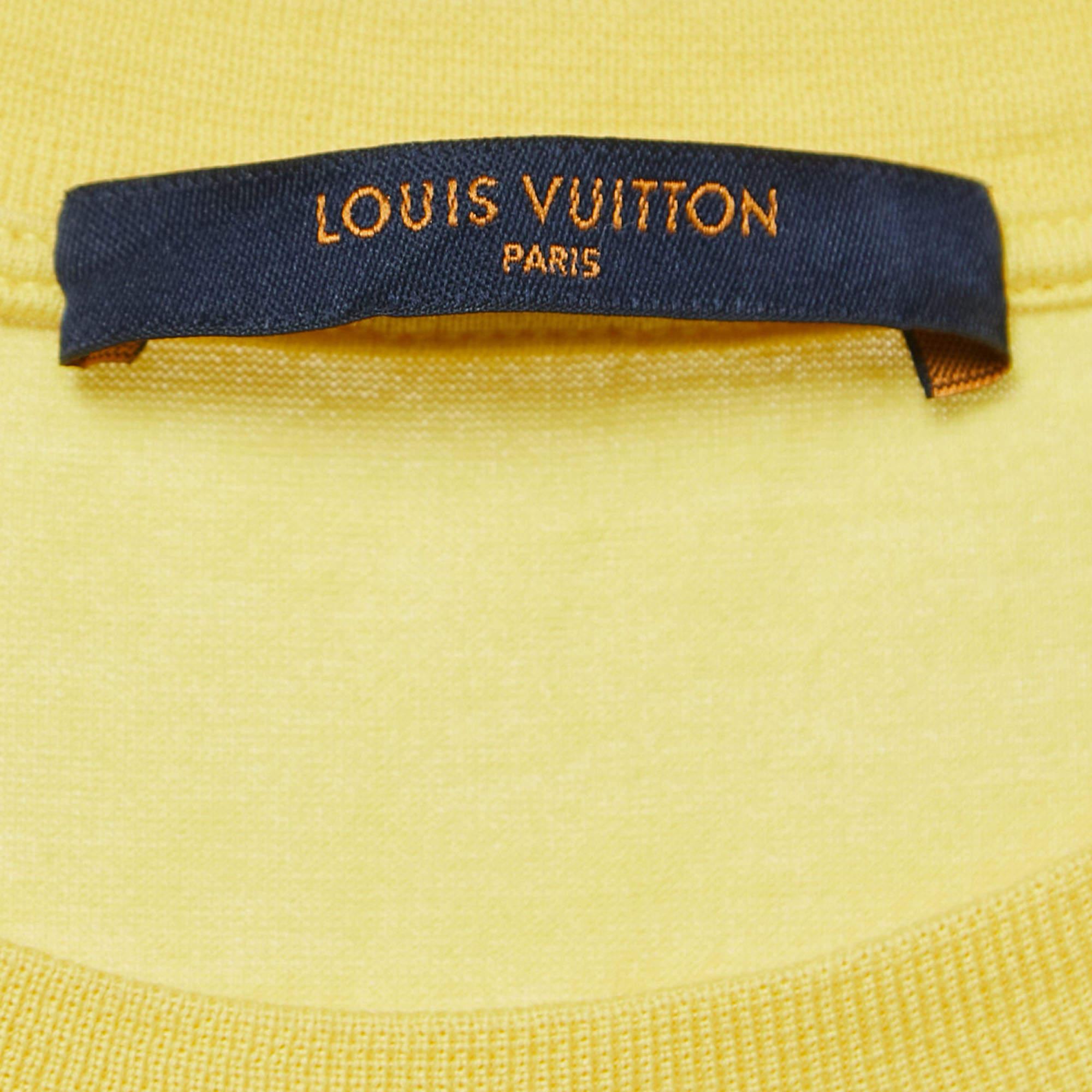 Louis Vuitton Yellow Cotton Crewneck T-Shirt S 3