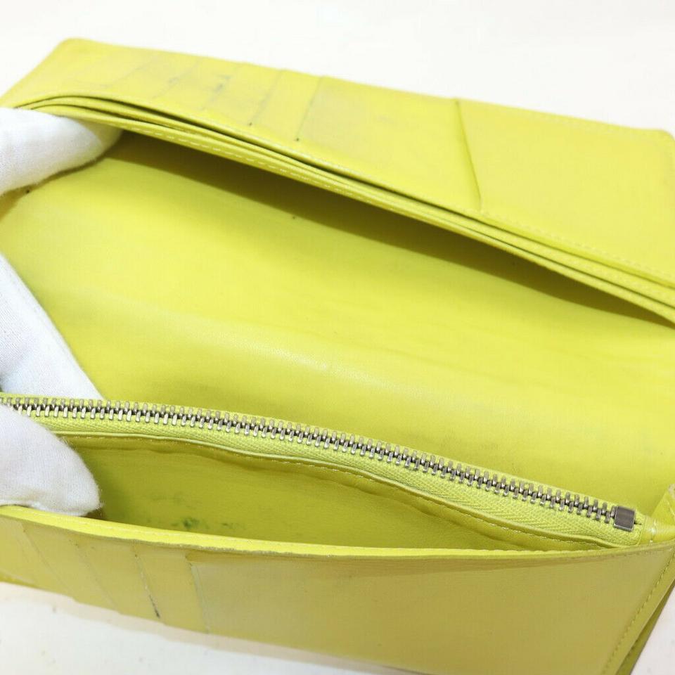 Louis Vuitton Yellow Damier Infini Leather Brazza Long Flap Wallet  863366 For Sale 1