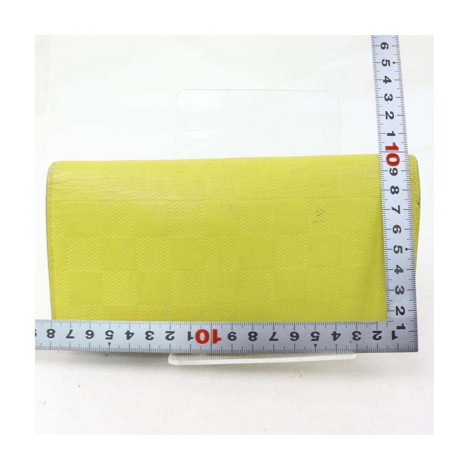 Louis Vuitton Yellow Damier Infini Leather Brazza Long Flap Wallet  863366 For Sale 2