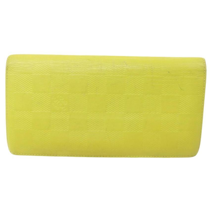 Louis Vuitton Yellow Damier Infini Leather Brazza Long Flap Wallet  863366